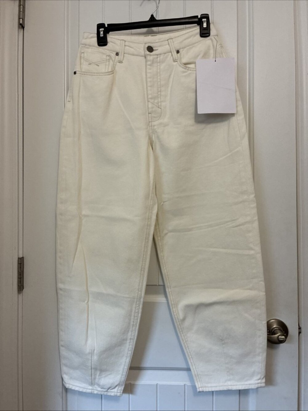 Unpublished Jean Company Sample High Rise Jeans In Cream 28” X 26” Rise Is 12”